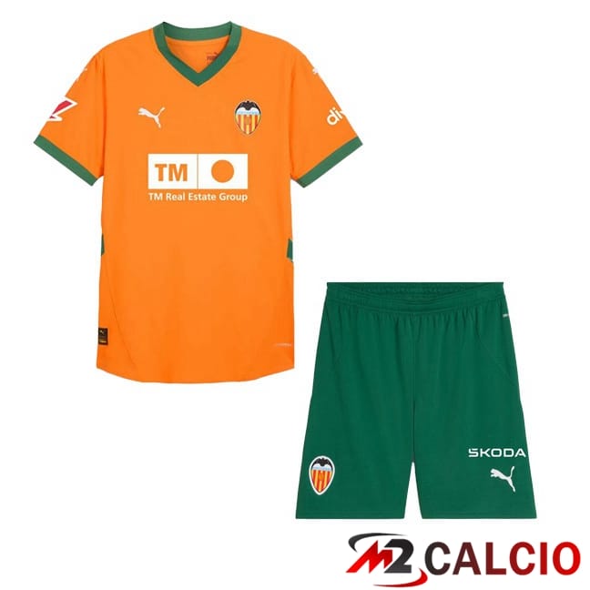 Maglie Calcio Personalizzate,Tute Calcio Squadre,Maglia Nazionale Italiana Calcio | Maglie Calcio Valencia CF Bambino Terza Arancia 2024/2025