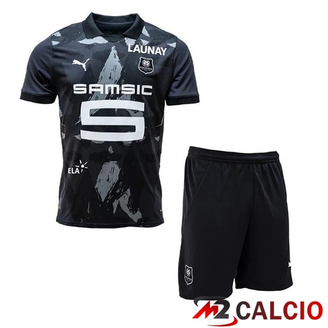 Maglie Calcio Personalizzate,Tute Calcio Squadre,Maglia Nazionale Italiana Calcio | Maglie Calcio Stade Rennais Bambino Terza Nero 2024/2025