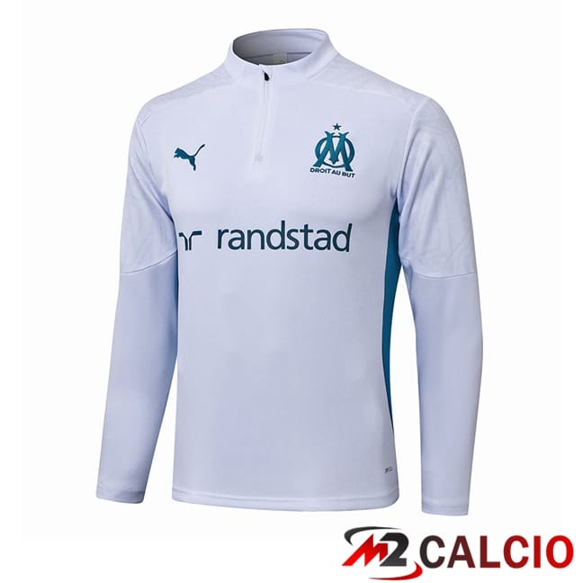 Maglie Calcio Personalizzate,Tute Calcio Squadre,Maglia Nazionale Italiana Calcio | Felpa Allenamento Marsiglia OM Bianco 2024/2025