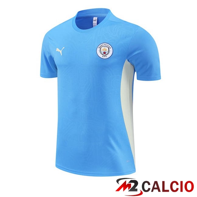 Maglie Calcio Personalizzate,Tute Calcio Squadre,Maglia Nazionale Italiana Calcio | T Shirt Allenamento Manchester City Blu 2024/2025