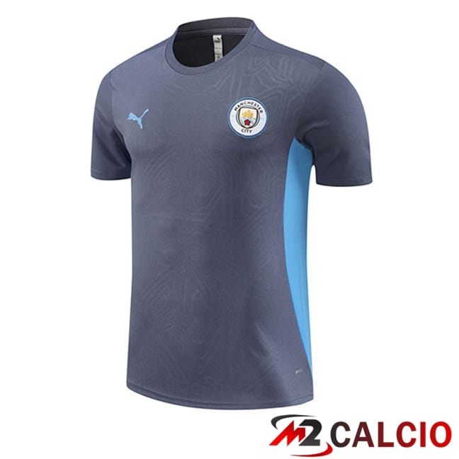 Maglie Calcio Personalizzate,Tute Calcio Squadre,Maglia Nazionale Italiana Calcio | T Shirt Allenamento Manchester City Grigio 2024/2025