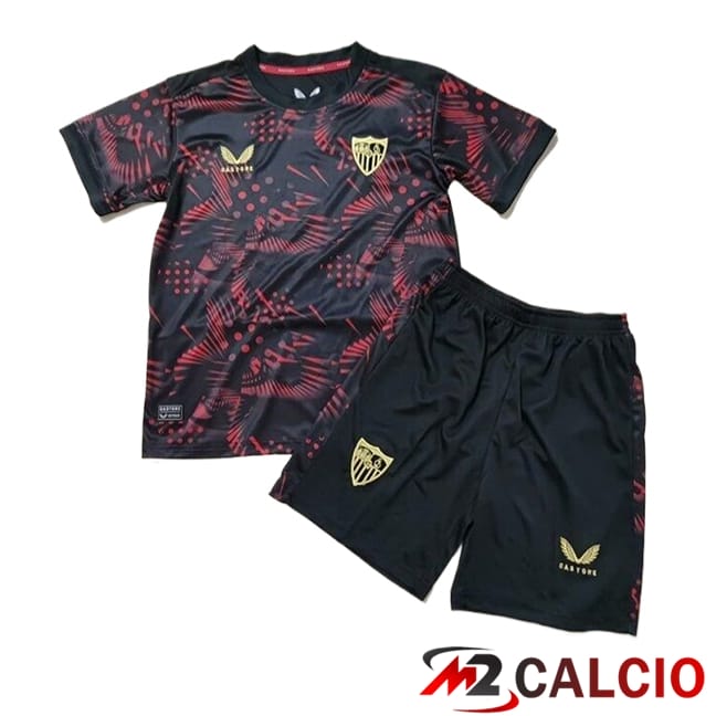 Maglie Calcio Personalizzate,Tute Calcio Squadre,Maglia Nazionale Italiana Calcio | Maglie Calcio Siviglia Bambino Terza 2024/2025