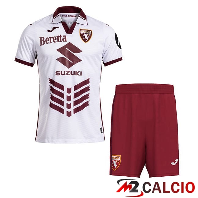 Maglie Calcio Personalizzate,Tute Calcio Squadre,Maglia Nazionale Italiana Calcio | Maglie Calcio Torino FC Bambino Seconda Bianco 2024/2025