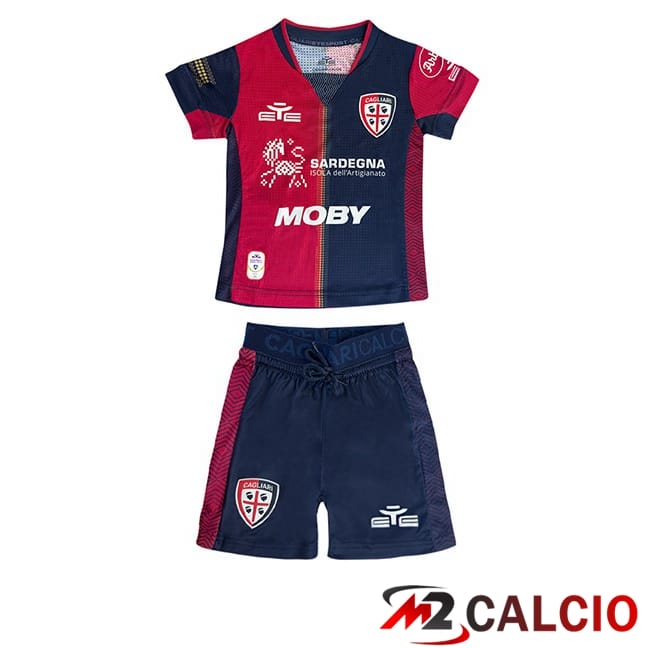 Maglie Calcio Personalizzate,Tute Calcio Squadre,Maglia Nazionale Italiana Calcio | Maglie Calcio Cagliari Calcio Bambino Prima Blu Rosso 2024/2025