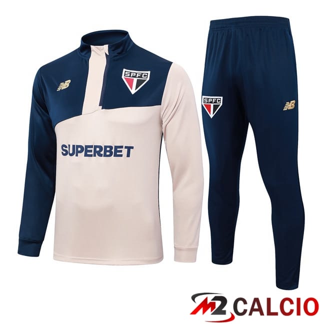 Maglie Calcio Personalizzate,Tute Calcio Squadre,Maglia Nazionale Italiana Calcio | Insieme Tuta Calcio Sao Paulo FC Giallo Blu Reale 2024/2025