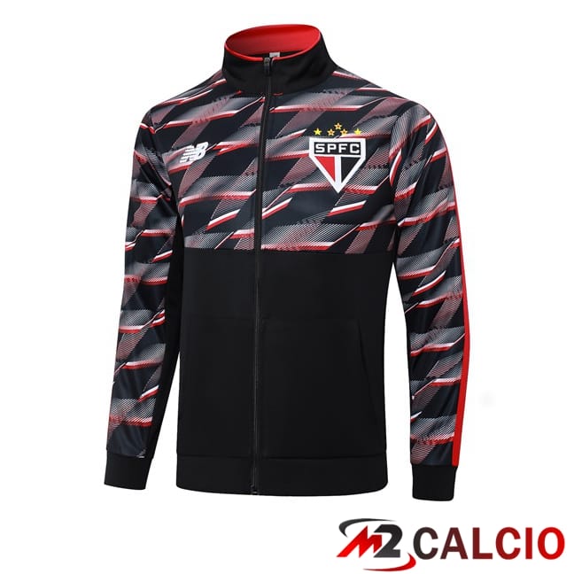 Maglie Calcio Personalizzate,Tute Calcio Squadre,Maglia Nazionale Italiana Calcio | Giacca Calcio Sao Paulo FC Nero 2024/2025