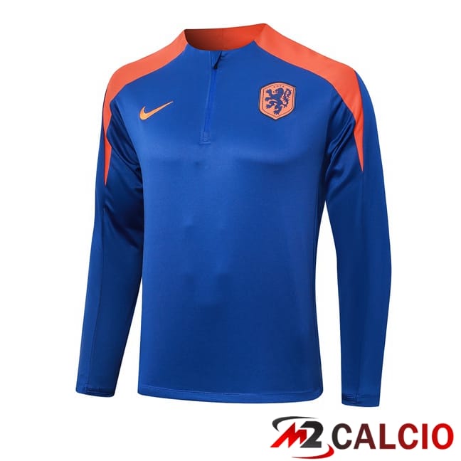 Maglie Calcio Personalizzate,Tute Calcio Squadre,Maglia Nazionale Italiana Calcio | Felpa Allenamento Paesi Bassi Blu 2024/2025