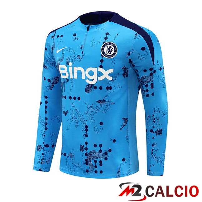 Maglie Calcio Personalizzate,Tute Calcio Squadre,Maglia Nazionale Italiana Calcio | Felpa Allenamento FC Chelsea Blu 2024/2025