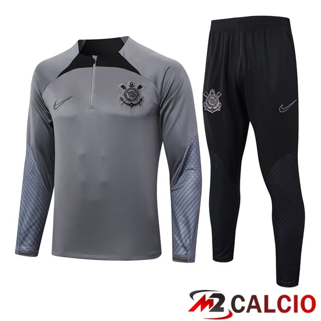 Maglie Calcio Personalizzate,Tute Calcio Squadre,Maglia Nazionale Italiana Calcio | Insieme Tuta Calcio Corinthians Grigio 2024/2025