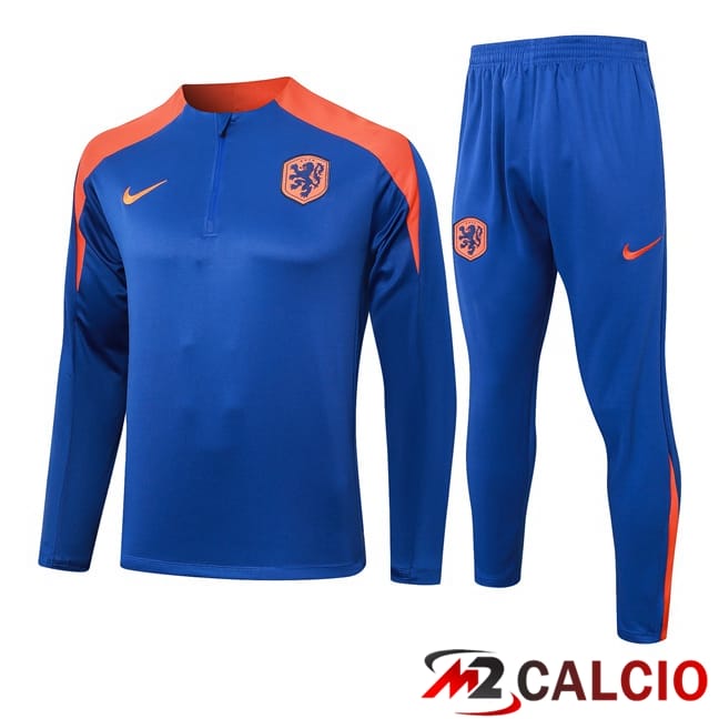 Maglie Calcio Personalizzate,Tute Calcio Squadre,Maglia Nazionale Italiana Calcio | Insieme Tuta Calcio Paesi Bassi Blu 2024/2025