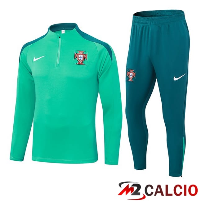 Maglie Calcio Personalizzate,Tute Calcio Squadre,Maglia Nazionale Italiana Calcio | Insieme Tuta Calcio Portogallo Verde 2024/2025