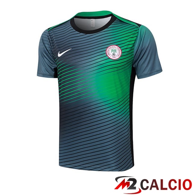 Maglie Calcio Personalizzate,Tute Calcio Squadre,Maglia Nazionale Italiana Calcio | T Shirt Allenamento Nigeria Verde Nero 2024/2025
