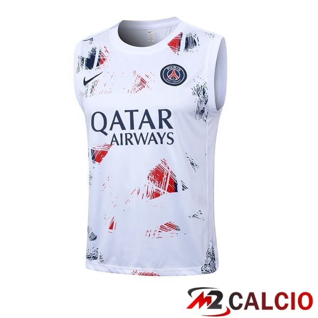 Maglie Calcio Personalizzate,Tute Calcio Squadre,Maglia Nazionale Italiana Calcio | Canotta Allenamento Paris PSG Bianco 2024/2025