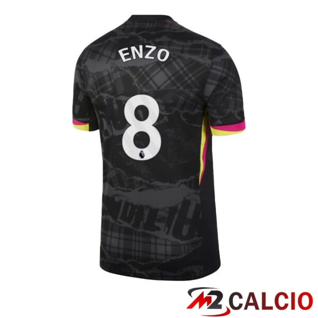 Maglie Calcio Personalizzate,Tute Calcio Squadre,Maglia Nazionale Italiana Calcio | Maglie Calcio FC Chelsea (Enzo 8) Terza Nero 2024/2025