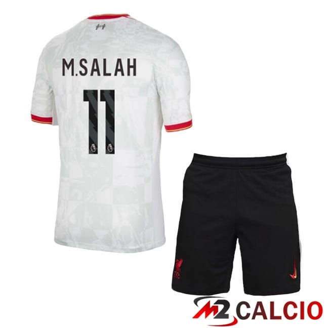 Maglie Calcio Personalizzate,Tute Calcio Squadre,Maglia Nazionale Italiana Calcio | Maglie Calcio FC Liverpool (M.SALAH 11) Bambino Terza Bianco 2024/2025