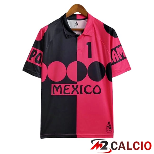 Maglie Calcio Personalizzate,Tute Calcio Squadre,Maglia Nazionale Italiana Calcio | Maglie Calcio Messico Retro Portiere Nero/Rosa 1998