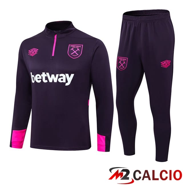 Maglie Calcio Personalizzate,Tute Calcio Squadre,Maglia Nazionale Italiana Calcio | Insieme Tuta Calcio West Ham United Viola 2024/2025