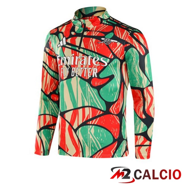 Felpa Allenamento Arsenal Verde Rosso 2024/2025