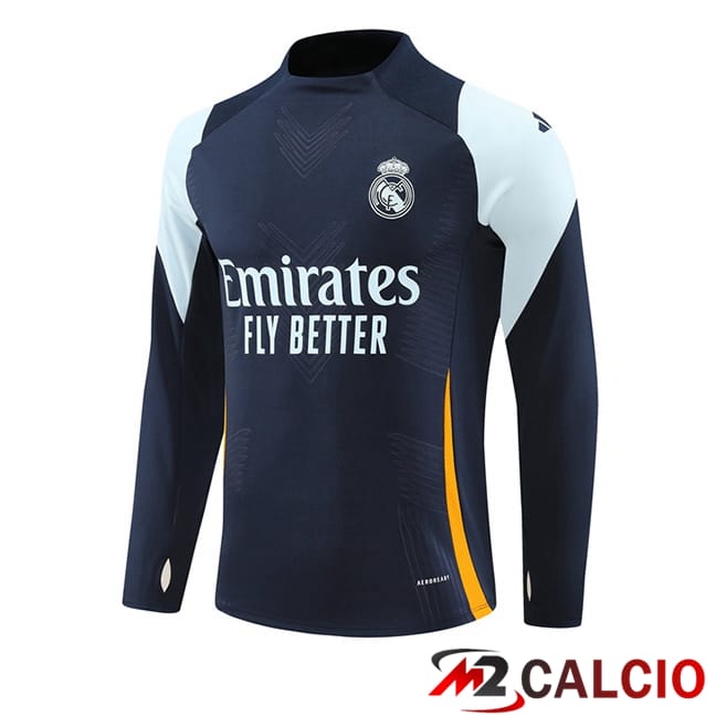 Maglie Calcio Personalizzate,Tute Calcio Squadre,Maglia Nazionale Italiana Calcio | Felpa Allenamento Real Madrid Blu Reale 2024/2025