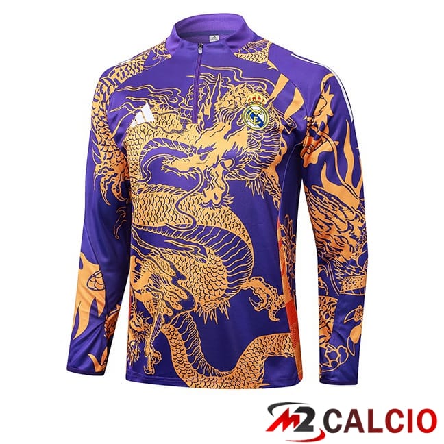 Maglie Calcio Personalizzate,Tute Calcio Squadre,Maglia Nazionale Italiana Calcio | Felpa Allenamento Real Madrid Viola 2024/2025
