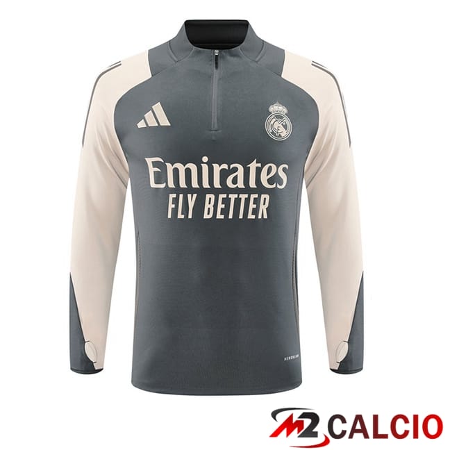 Maglie Calcio Personalizzate,Tute Calcio Squadre,Maglia Nazionale Italiana Calcio | Felpa Allenamento Real Madrid Grigio 2024/2025