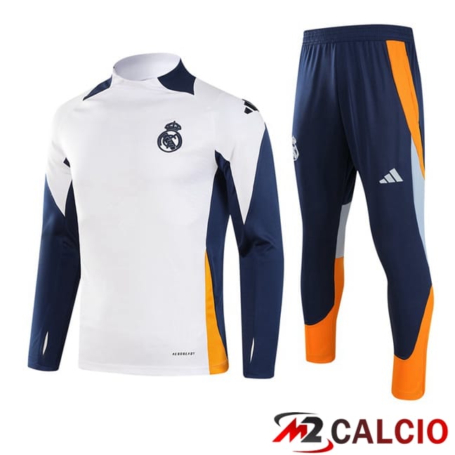 Maglie Calcio Personalizzate,Tute Calcio Squadre,Maglia Nazionale Italiana Calcio | Insieme Tuta Calcio Real Madrid Bianco 2024/2025