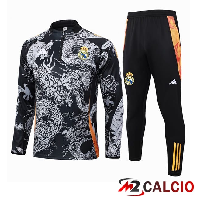 Maglie Calcio Personalizzate,Tute Calcio Squadre,Maglia Nazionale Italiana Calcio | Insieme Tuta Calcio Real Madrid Nero 2024/2025