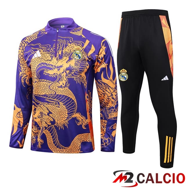 Maglie Calcio Personalizzate,Tute Calcio Squadre,Maglia Nazionale Italiana Calcio | Insieme Tuta Calcio Real Madrid Viola 2024/2025