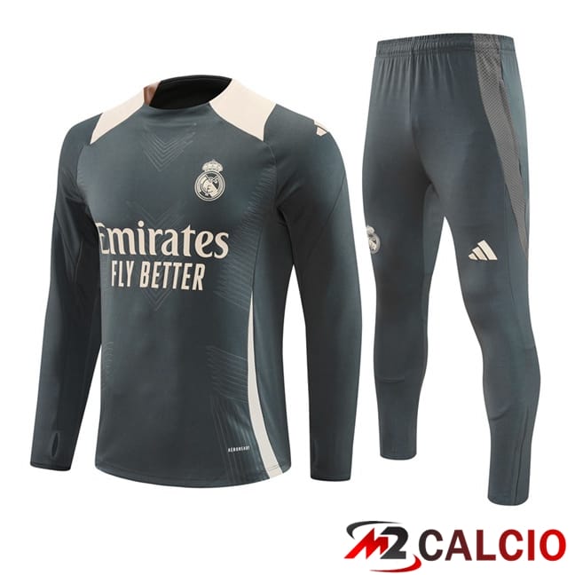 Maglie Calcio Personalizzate,Tute Calcio Squadre,Maglia Nazionale Italiana Calcio | Insieme Tuta Calcio Real Madrid Grigio 2024/2025