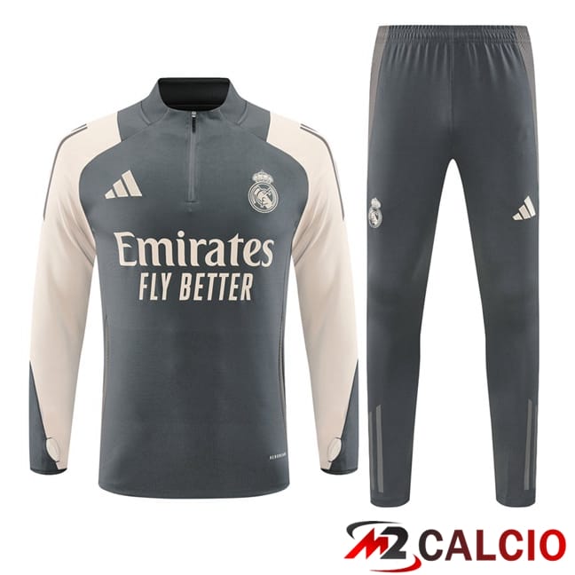 Maglie Calcio Personalizzate,Tute Calcio Squadre,Maglia Nazionale Italiana Calcio | Insieme Tuta Calcio Real Madrid Grigio 2024/2025