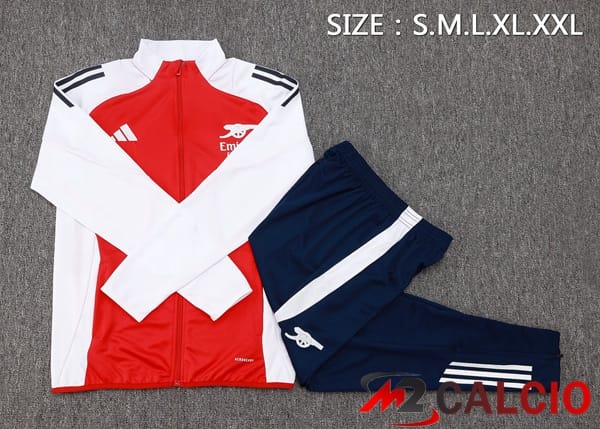 Insieme Tuta Calcio - Giacca Arsenal Rosso Bianco 2024/2025