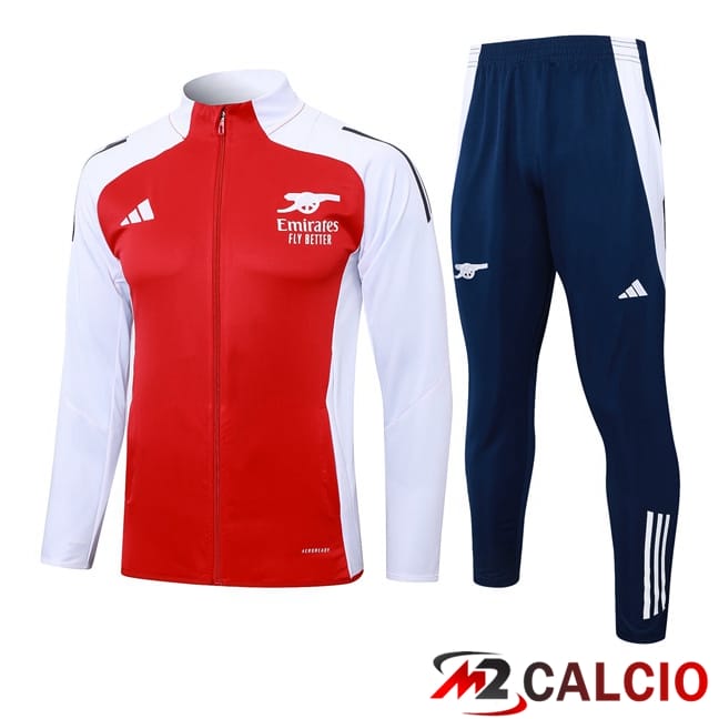 Insieme Tuta Calcio - Giacca Arsenal Rosso Bianco 2024/2025