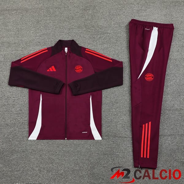Insieme Tuta Calcio - Giacca Bayern Monaco Rosso 2024/2025