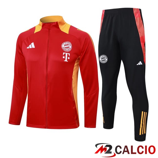 Maglie Calcio Personalizzate,Tute Calcio Squadre,Maglia Nazionale Italiana Calcio | Insieme Tuta Calcio - Giacca Bayern Monaco Rosso 2024/2025