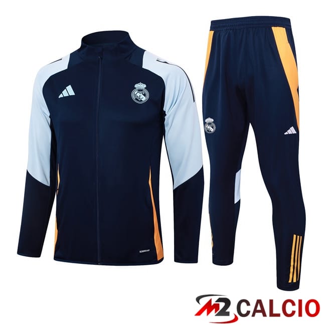 Maglie Calcio Personalizzate,Tute Calcio Squadre,Maglia Nazionale Italiana Calcio | Insieme Tuta Calcio - Giacca Real Madrid Blu Reale 2024/2025