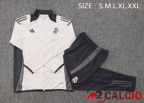 Insieme Tuta Calcio - Giacca Real Madrid Grigio 2024/2025