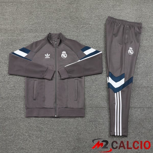 Insieme Tuta Calcio - Giacca Real Madrid Grigio 2024/2025