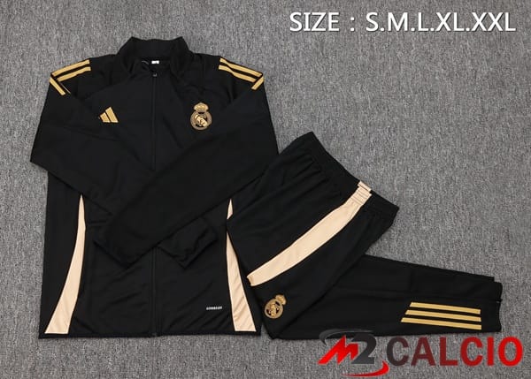Insieme Tuta Calcio - Giacca Real Madrid Nero 2024/2025