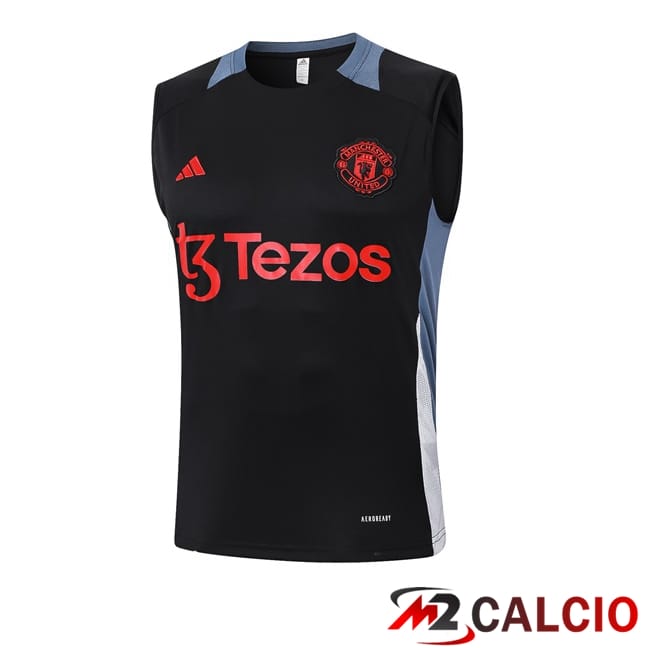 Maglie Calcio Personalizzate,Tute Calcio Squadre,Maglia Nazionale Italiana Calcio | Canotta Allenamento Manchester United Nero 2024/2025