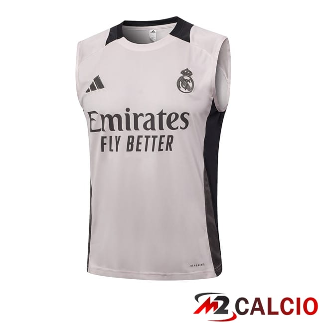 Maglie Calcio Personalizzate,Tute Calcio Squadre,Maglia Nazionale Italiana Calcio | Canotta Allenamento Real Madrid Grigio 2024/2025