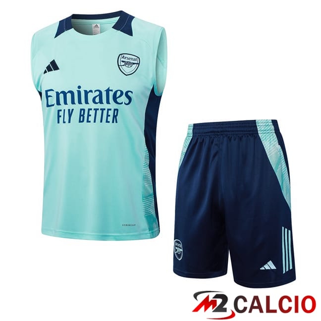 Maglie Calcio Personalizzate,Tute Calcio Squadre,Maglia Nazionale Italiana Calcio | Canotta Allenamento Arsenal + Pantaloncini Blu 2024/2025