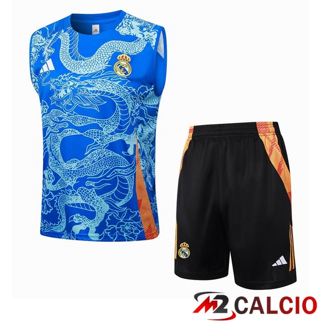 Canotta Allenamento Real Madrid + Pantaloncini Blu 2024/2025
