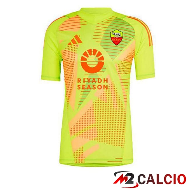 Maglie Calcio Personalizzate,Tute Calcio Squadre,Maglia Nazionale Italiana Calcio | Maglie Calcio AS Roma Portiere Giallo 2024/2025