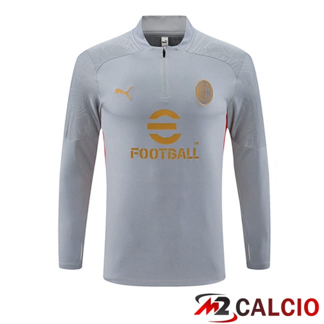 Maglie Calcio Personalizzate,Tute Calcio Squadre,Maglia Nazionale Italiana Calcio | Felpa Allenamento AC Milan Grigio 2024/2025