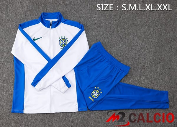 Insieme Tuta Calcio - Giacca Brasile Bianco 2024/2025
