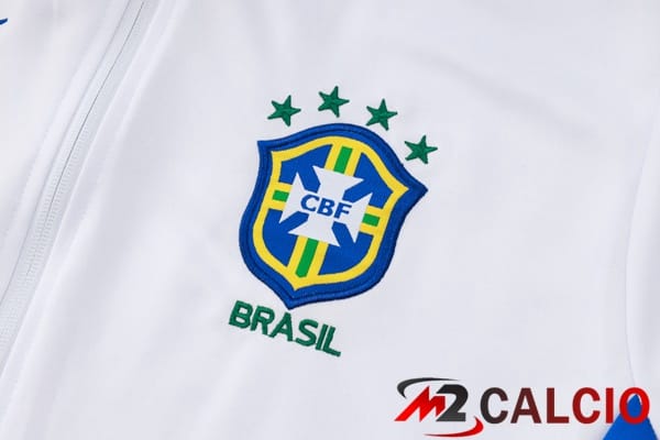 Insieme Tuta Calcio - Giacca Brasile Bianco 2024/2025