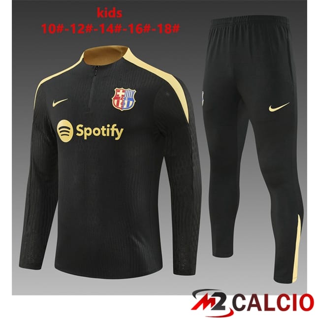 Maglie Calcio Personalizzate,Tute Calcio Squadre,Maglia Nazionale Italiana Calcio | Insieme Tuta Calcio FC Barcellona Bambino Nero 2024/2025