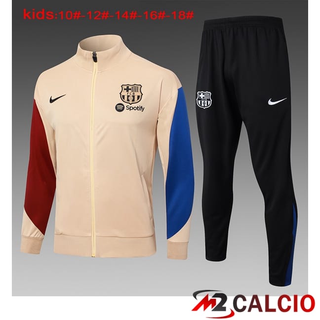 Maglie Calcio Personalizzate,Tute Calcio Squadre,Maglia Nazionale Italiana Calcio | Insieme Tuta Calcio - Giacca FC Barcellona Bambino Giallo 2024/2025