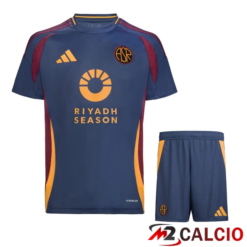 Maglie Calcio Personalizzate,Tute Calcio Squadre,Maglia Nazionale Italiana Calcio | Insieme Maglie Calcio AS Roma Terza + Pantaloncini 2024/2025