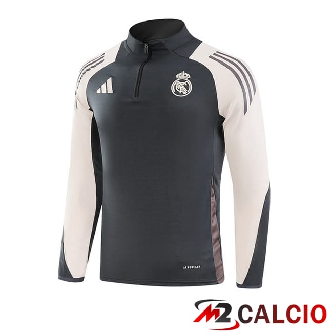 Maglie Calcio Personalizzate,Tute Calcio Squadre,Maglia Nazionale Italiana Calcio | Felpa Allenamento Real Madrid Grigio 2024/2025